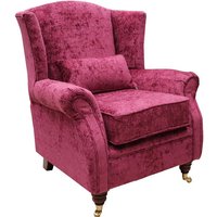 Wing Chair Fireside High Back Armchair Nuovo Mulberry Fabric