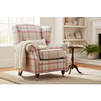 Wing Chair Fireside High Back Armchair Balmoral Sorbet Check Fabric P&S