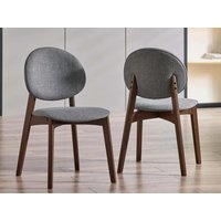 Julian Bowen Artemis Walnut and Grey Fabric Set of 2 Dining Chairs