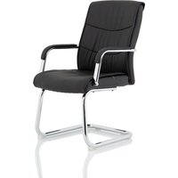 Carter Luxury Faux Leather Cantilever Chair With Arms - Black