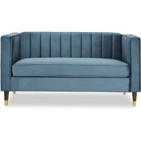 TGC Tammy Blue Velvet Fabric 2 Seater Sofa
