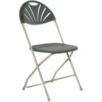 Mogo Classic Plus Fan Back Folding Chair - Charcoal