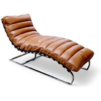 Bilbao Daybed Vintage Nappa Orange Brown Leather Chaise Lounge