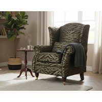 Wing Chair Fireside High Back Armchair Zebra Brown