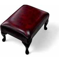 Chesterfield Footstool UK Maufactured Antique Oxblood Leather Sofas Traditional Sofas