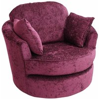 Adelina Cuddler Swivel Chair | Snuggle Swivel Armchair Carlton Aubergine Fabric