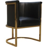 Gold Frame Vintage Leather Tub Chair
