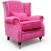 Wing Chair Fireside High Back Armchair Pimlico Fuchsia Pink Fabric