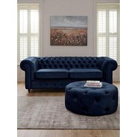 The Very Collection Laura 3 Seater Sofa + Round Footstool Set