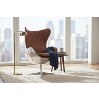 Aviator Aviation Swivel Aluminium Vintage Tan Distressed Real Leather Armchair