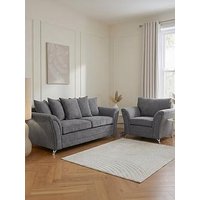 The Very Collection Dury Fabric 3 Seater Scatter Back Sofa + Armchair Set (Buy & Save!)