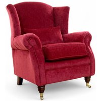 Wing Chair Fireside High Back Armchair Pimlico Wine Fabric