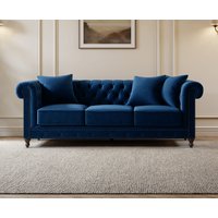 Westminster Chesterfield Blue Velvet 3 Seater Sofa