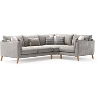 Palermo Silver Chenille Fabric Right Hand Facing Corner Sofa