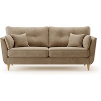 Capri Caramel Boucle Fabric 3 Seater Sofa