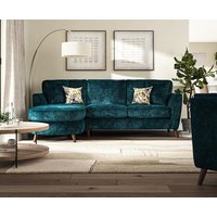 Naples Teal Velvet Left Hand Facing Chaise Sofa