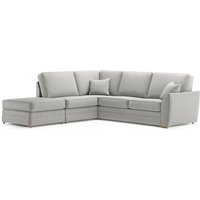 Bella Silver Fabric Large Left Hand Facing Chaise Corner Sofa