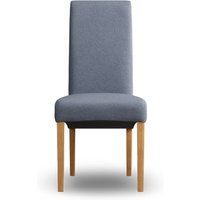 Scroll Back Blue Set of 2 Fabric Dining Chairs