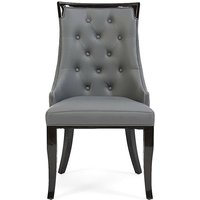 Francesca Grey Set of 2 Faux Leather Dining Chairs