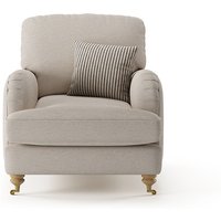 Chilworth Natural Fabric Armchair with Grey Cushion