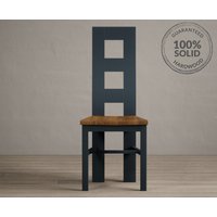 Painted Rustic Oak Set of 2 Painted Dining Chairs