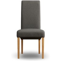Scroll Back Charcoal Grey Set of 2 Fabric Dining Chairs