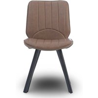 Hendrick Brown Set of 2 Faux Leather Dining Chairs