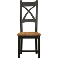Painted Rustic Oak Set of 2 Painted Dining Chairs