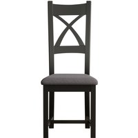 Painted Charcoal Grey Set of 2 Painted Dining Chairs