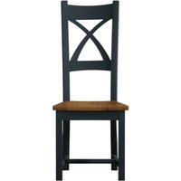 Painted Rustic Oak Set of 2 Painted Dining Chairs
