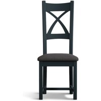 Painted Charcoal Grey Set of 2 Painted Dining Chairs