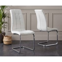 Vigo White Set of 2 Faux Leather Dining Chairs
