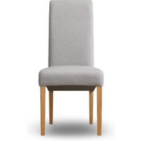 Scroll Back Grey Set of 2 Fabric Dining Chairs