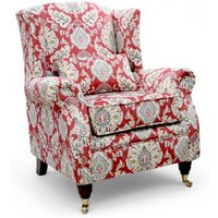 Wing Chair Fireside High Back Armchair Portobello Claret
