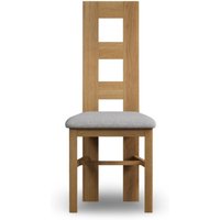 Natural Light Grey Set of 2 Fabric Dining Chairs