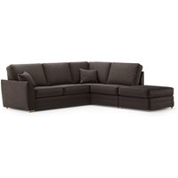 Bella Chocolate Fabric Large Right Hand Facing Chaise Corner Sofa