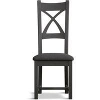 Painted Charcoal Grey Set of 2 Painted Dining Chairs