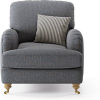 Chilworth Navy Fabric Armchair with Navy Cushion