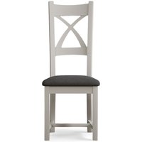Painted Charcoal Grey Set of 2 Painted Dining Chairs