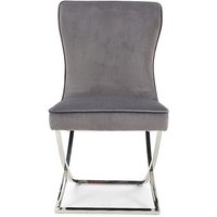 Lorenzo Grey Set of 2 Velvet Dining Chairs